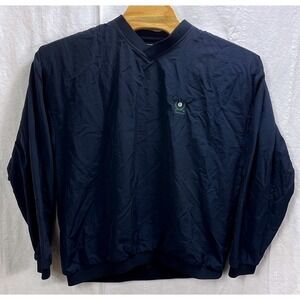 Pinnacle Golf Windshirt Mens Large Navy Blue V-Neck Nylon Pullover Windbreaker